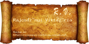 Rajcsányi Viktória névjegykártya